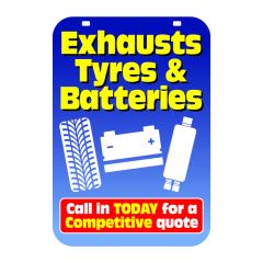 Pavement Swinger Sign - Exhausts & Tyres